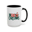 Christmas Mug - Merry Christmas Green & Red Text Santa Present