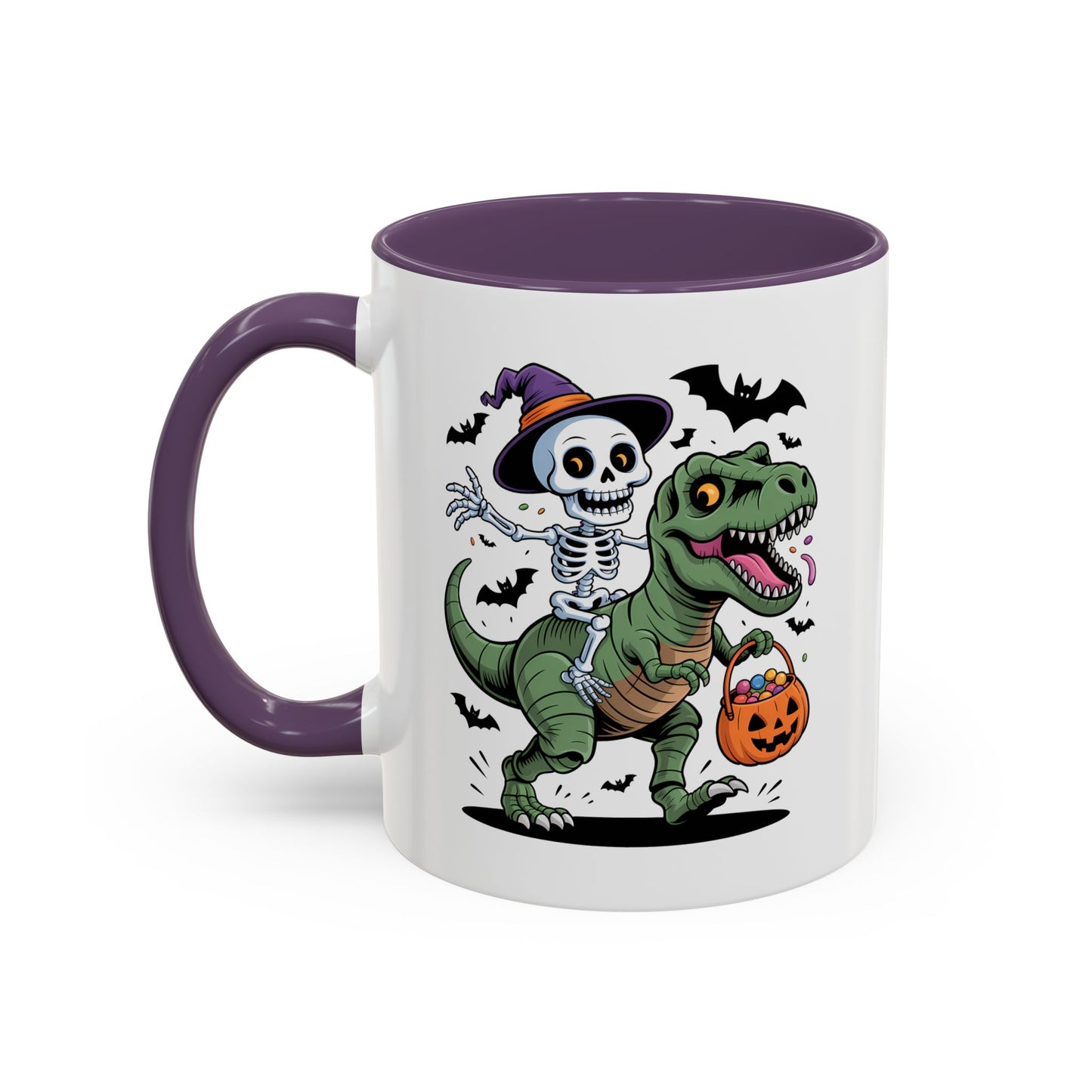 Halloween Mug - Skeleton Riding Dinosaur