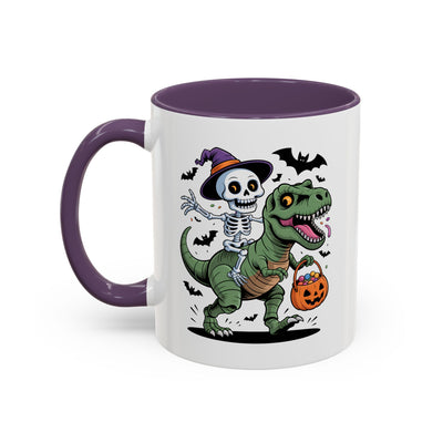 Halloween Mug - Skeleton Riding Dinosaur