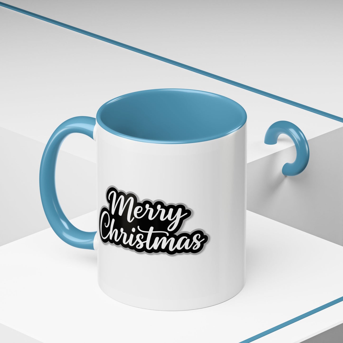 Christmas Mug - Merry Christmas White Black & Grey Text