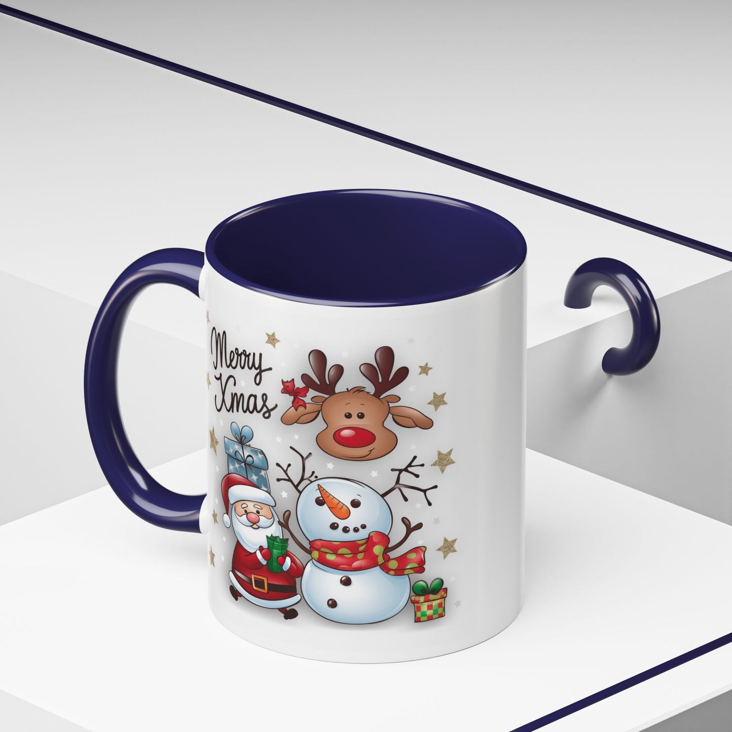 Christmas Mug - Merry Xmas Santa Snowman Reindeer