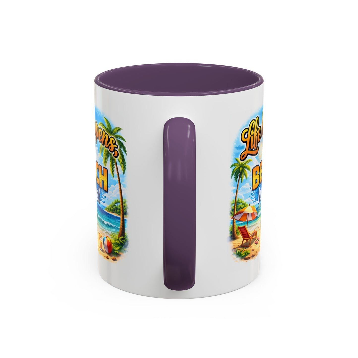 Humor Mug - Life Happens the beach Helps