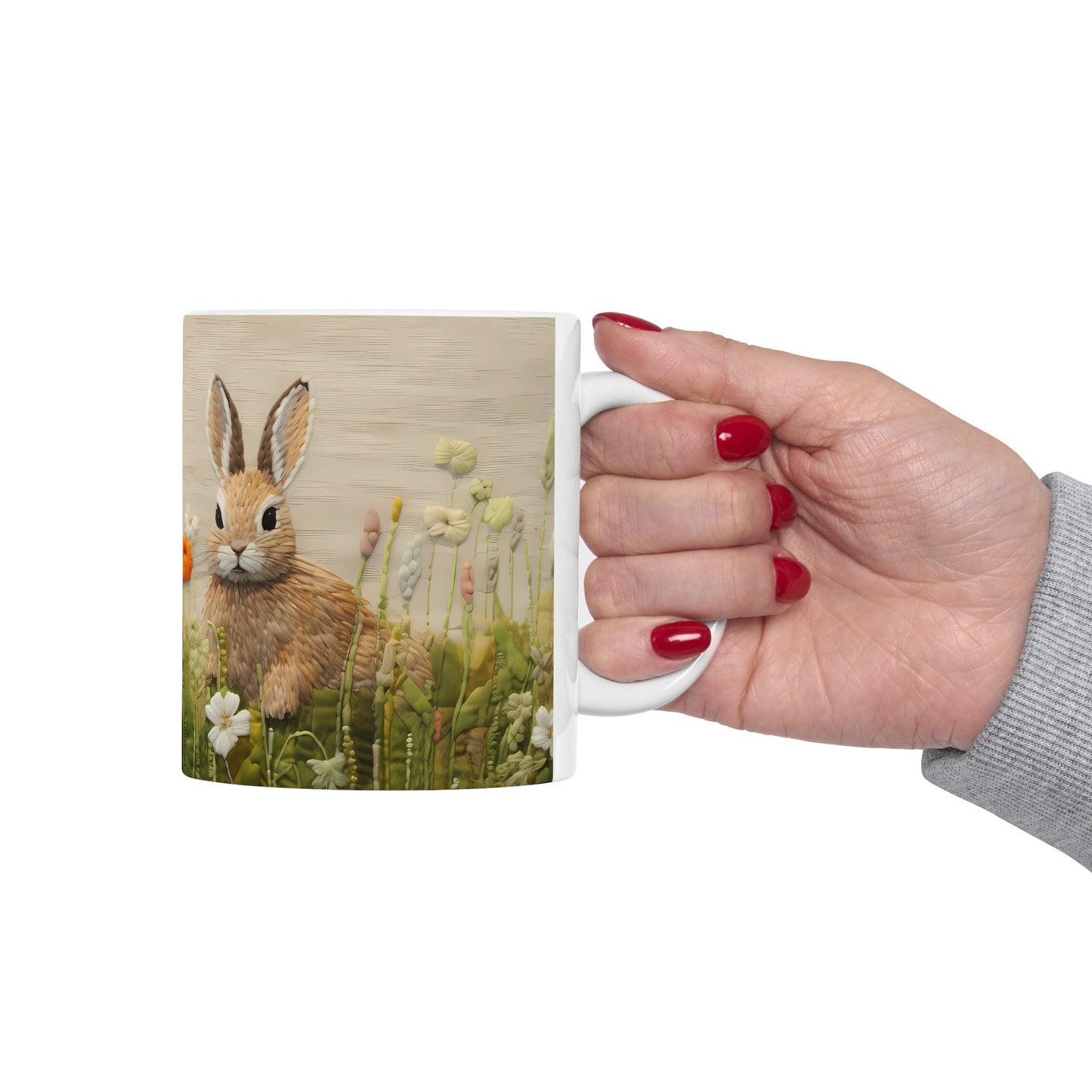 Artistic Mug - Felted Bunnies 3