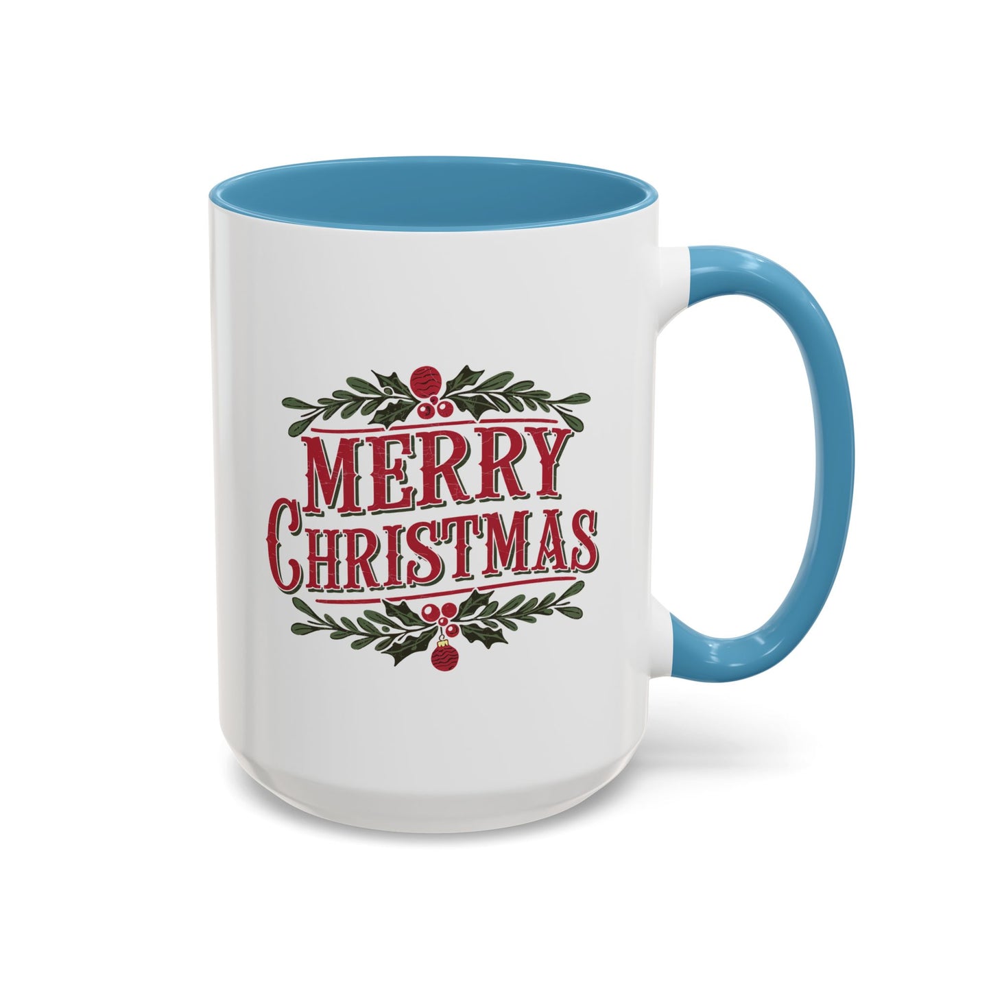 Christmas Mug - Merry Christmas Maroon Text Ornament Decorations