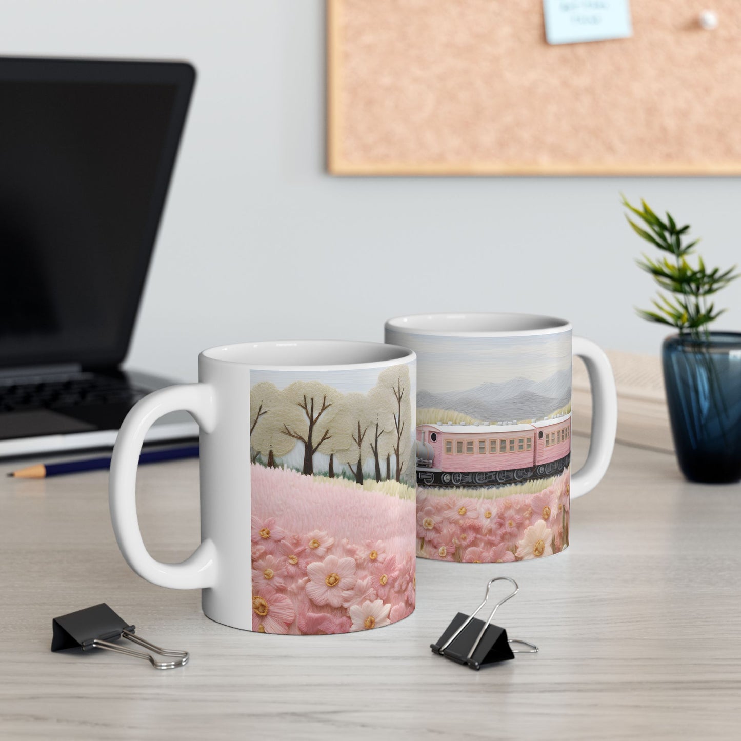 Artistic Mug - Felted Train 1