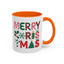 Christmas Mug - Merry Christmas Red Green & Gold Decorative Text
