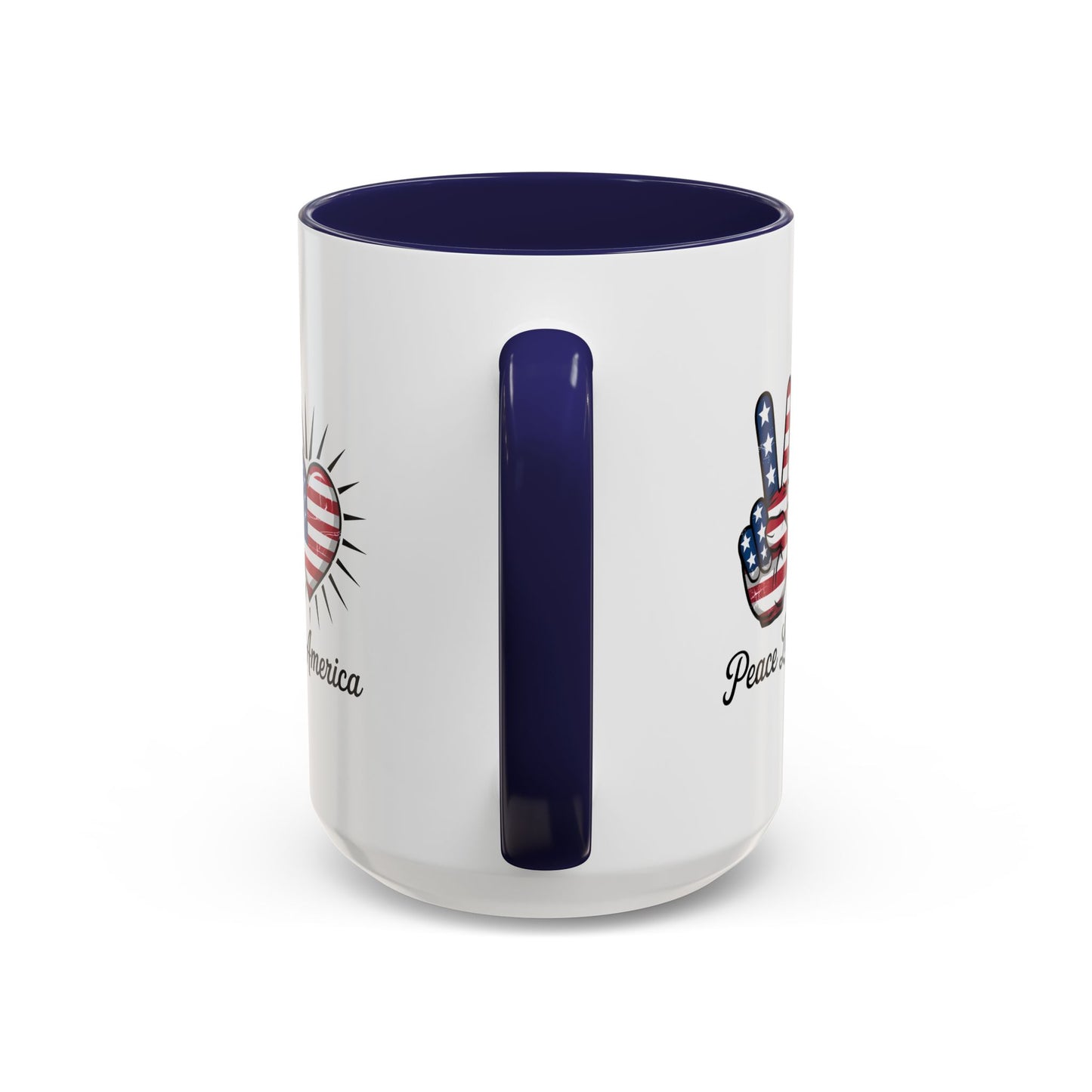 4th of July Mug - Peace Love America
