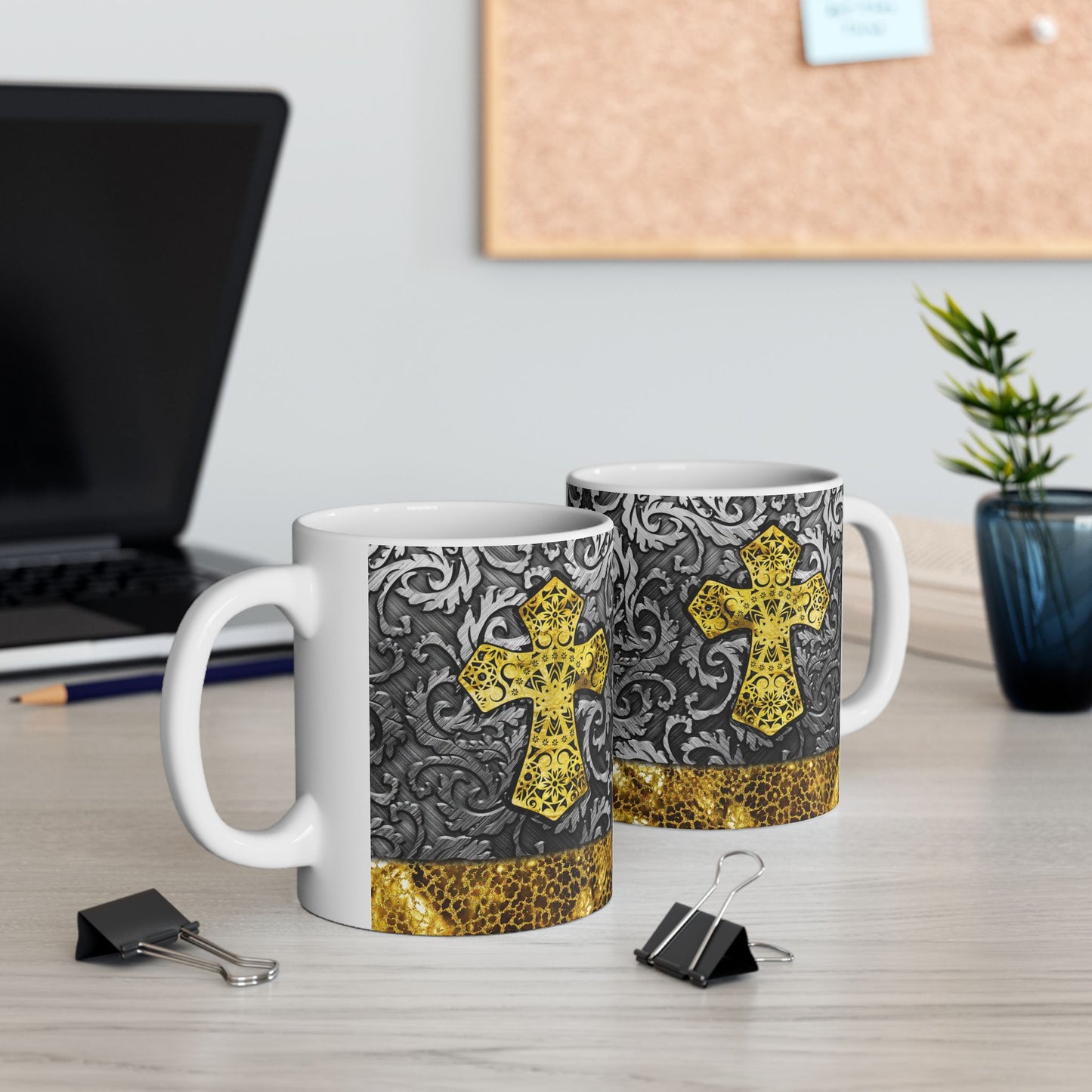 Artistic Mug - Gold Cross