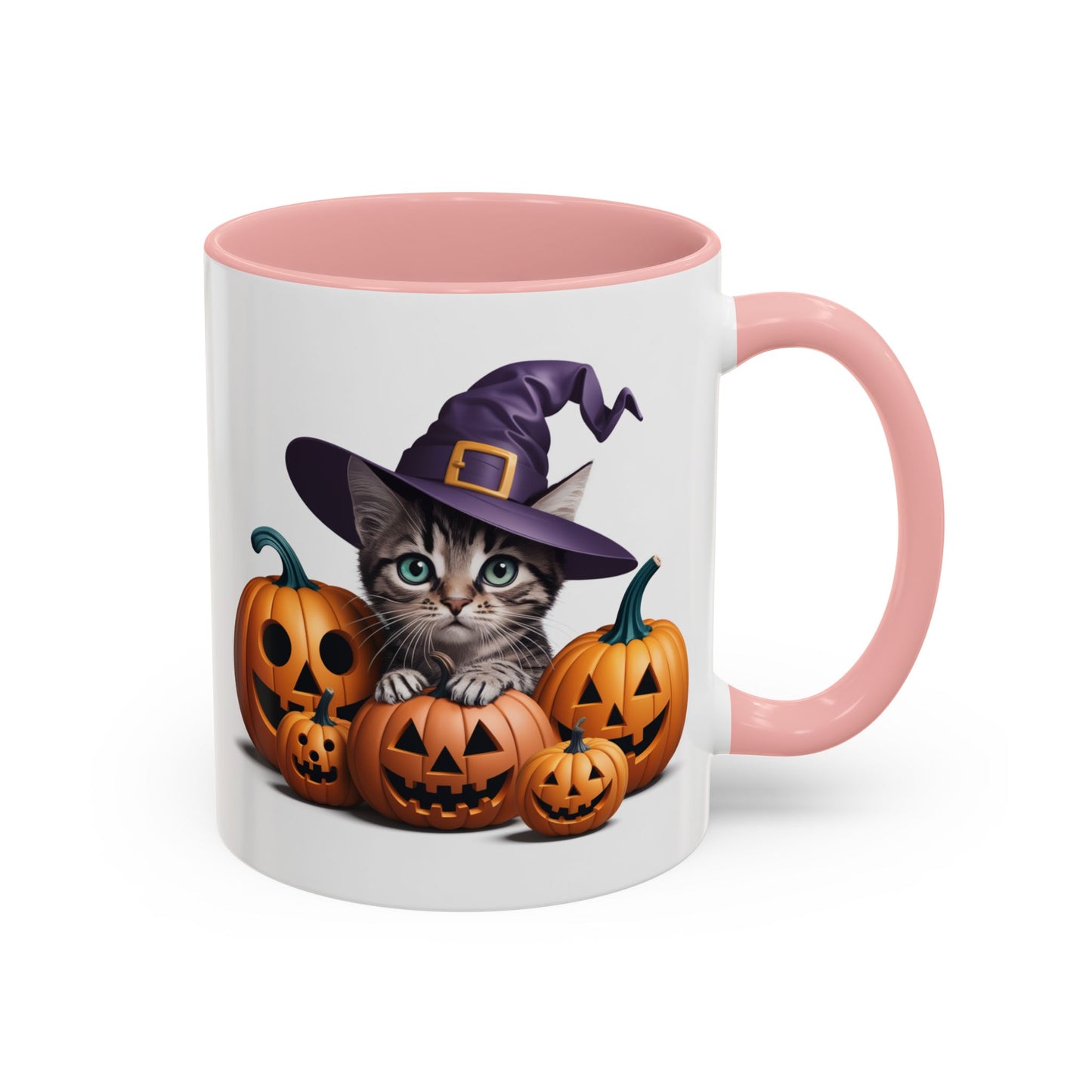 Halloween Mug - Witch Cat Hiding In Pumpkins