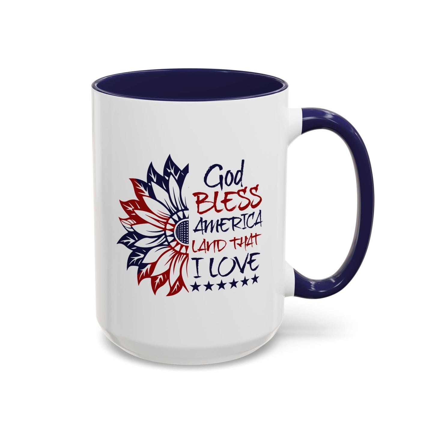 4th of July Mug - God Bless America Sunflower
