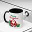 Christmas Mug - Merry Christmas Green & Red Text Santa Presents