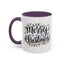 Christmas Mug - Merry Christmas Black Text Colored Lights