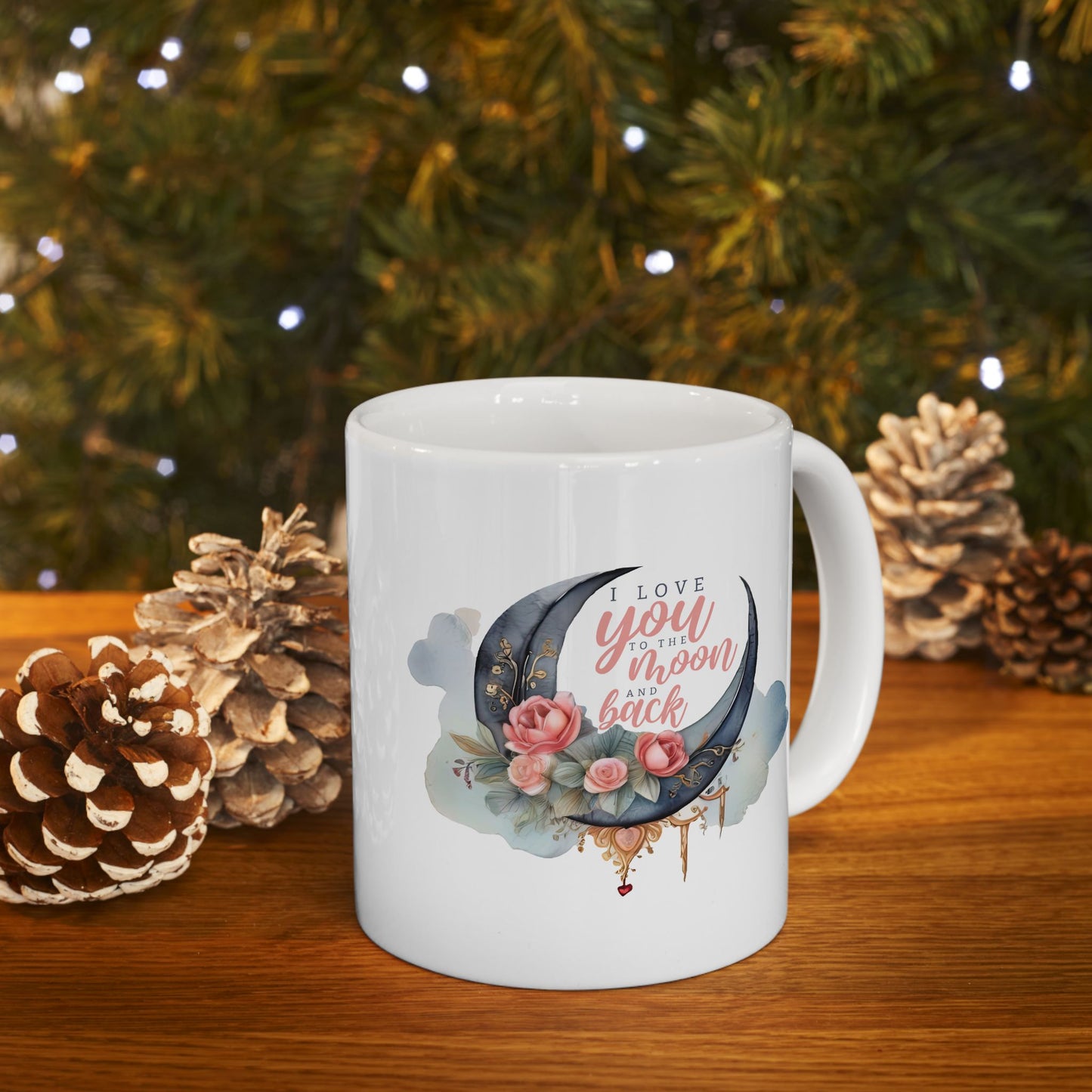 Valentine's Day Mug - I Love You Moon Graphic