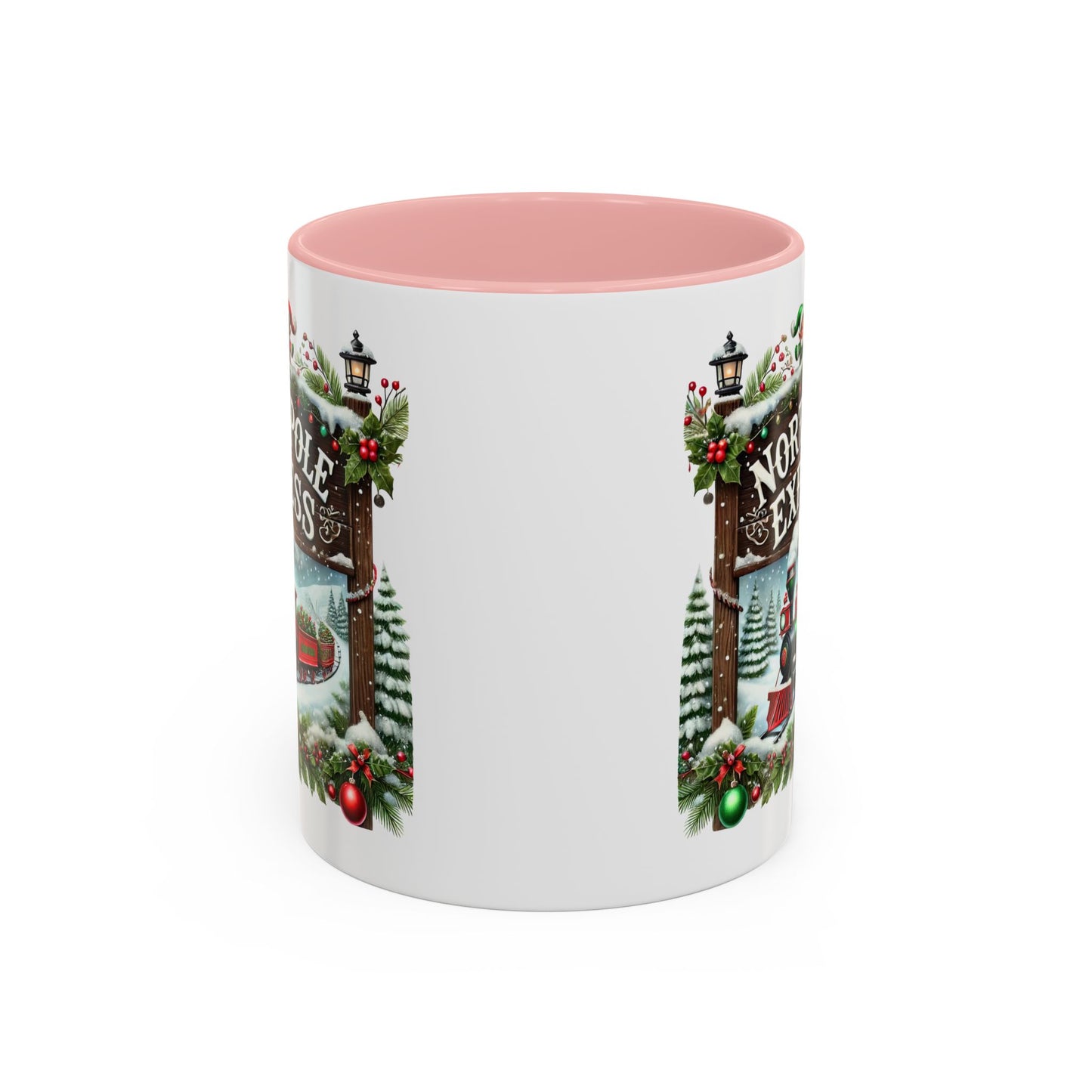 Christmas Mug - North Pole Express Steam Locomotive Decorations