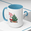 Christmas Mug - Merry Christmas Red Text Santa Tree Presents
