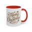 Christmas Mug - Merry Christmas Gold Text Tree Star Ornaments