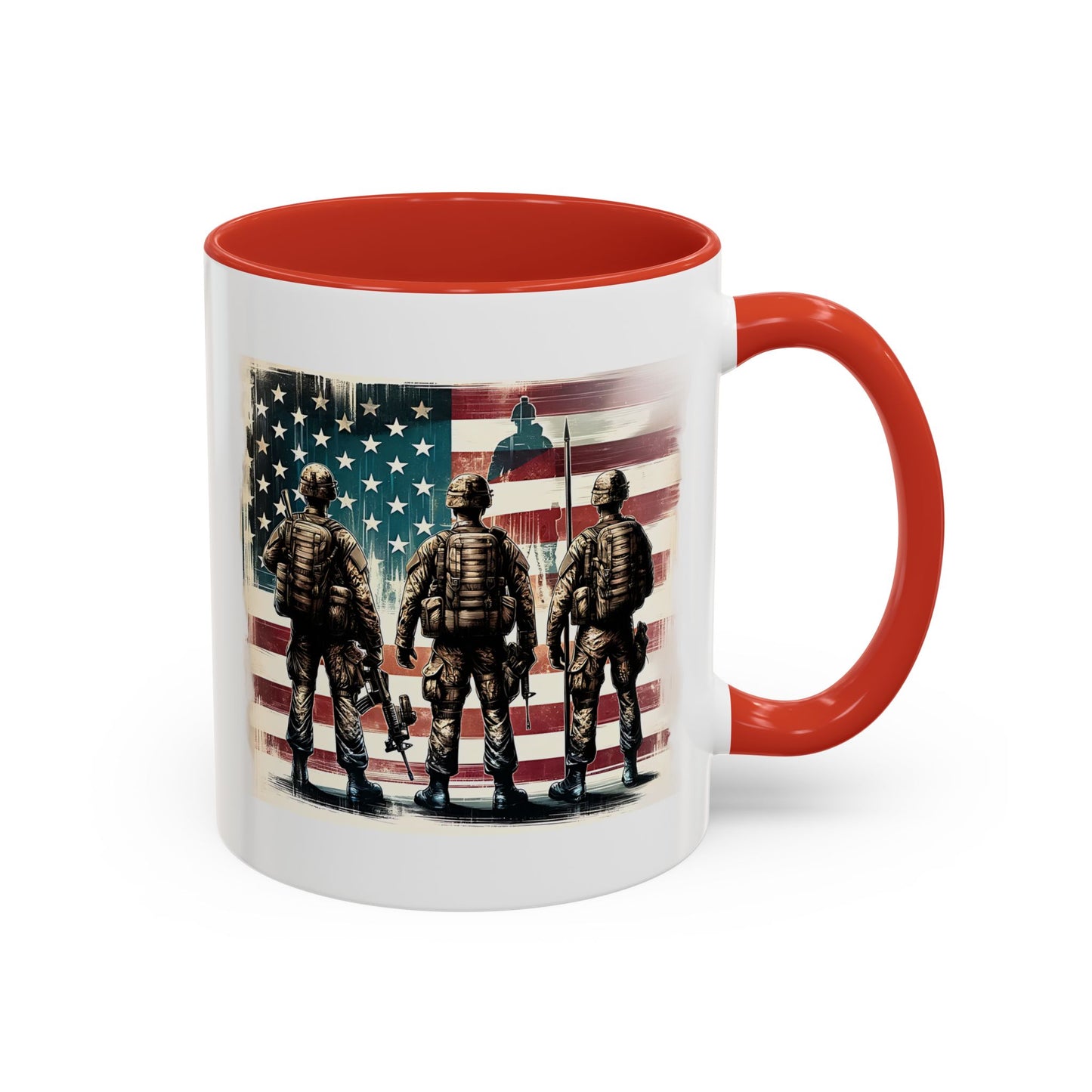 4th of July Mug - Soldiers American Flag