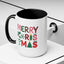 Christmas Mug - Merry Christmas Red Green & Gold Decorative Text