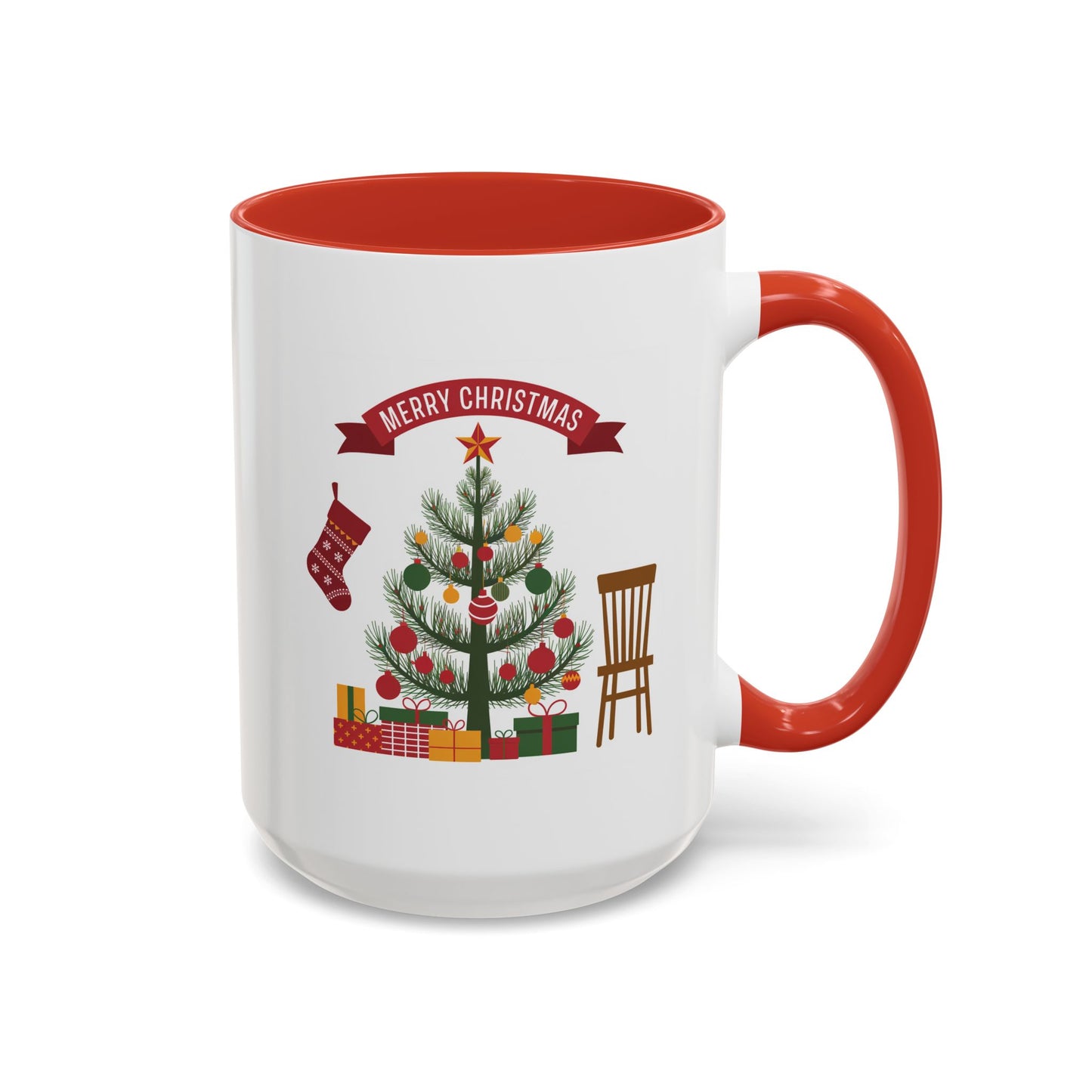 Christmas Mug - Merry Christmas Banner Tree Presents
