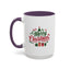 Christmas Mug - Merry Christmas Green & Red Text Tree Snowflakes Presents
