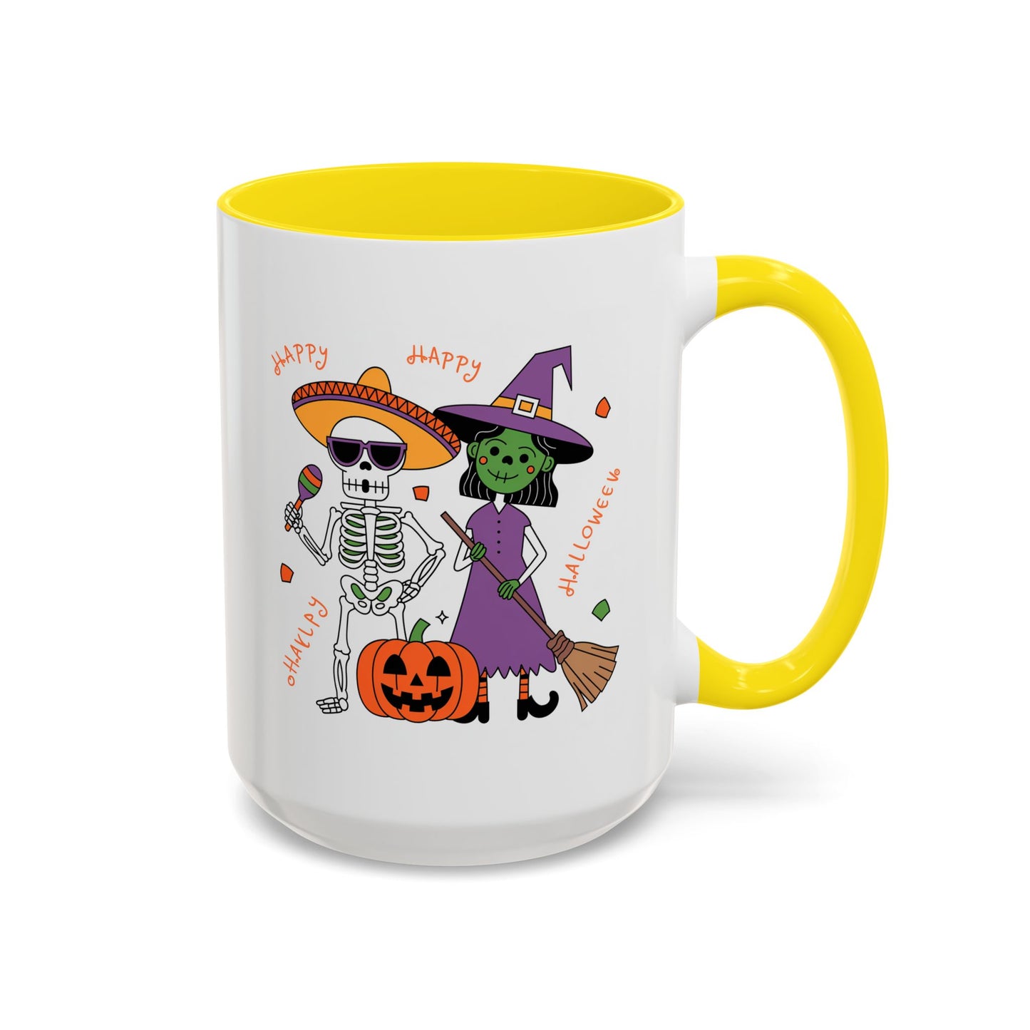 Halloween Mug - Skeleton & Witch