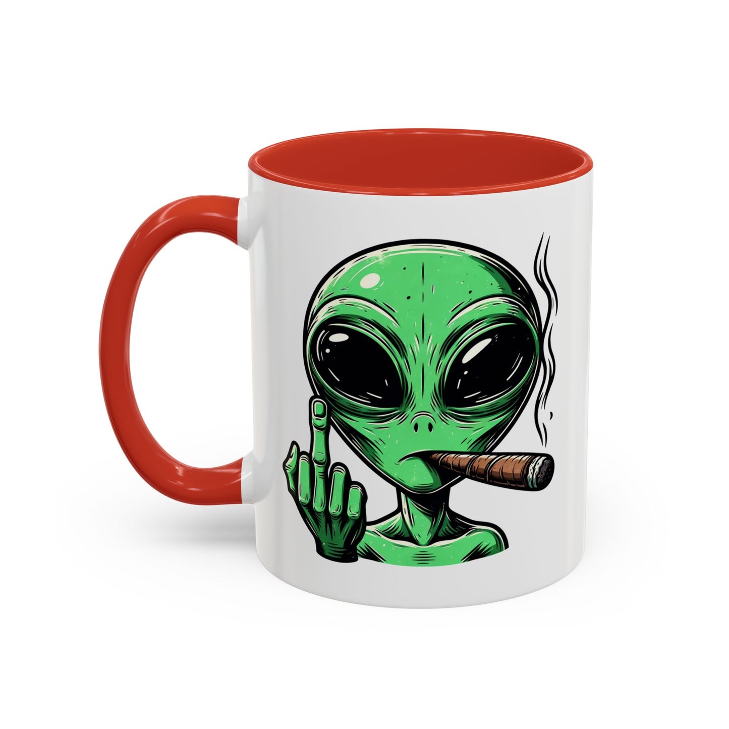 Adult Mug - Green Alien Fuck You Human