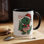 Christmas Mug - Merry Christmas Red Text Dinosaur Tree