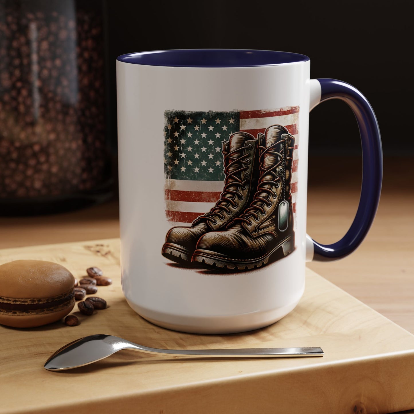 4th of July Mug - Fallen Soldier Boots Flag