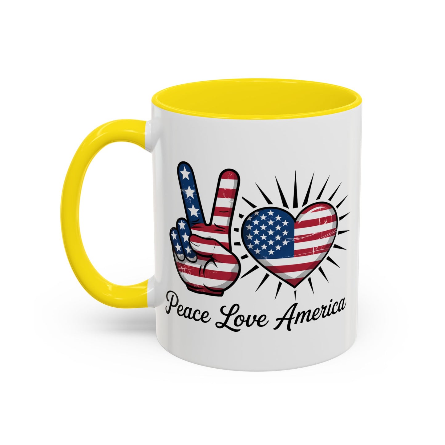 4th of July Mug - Peace Love America