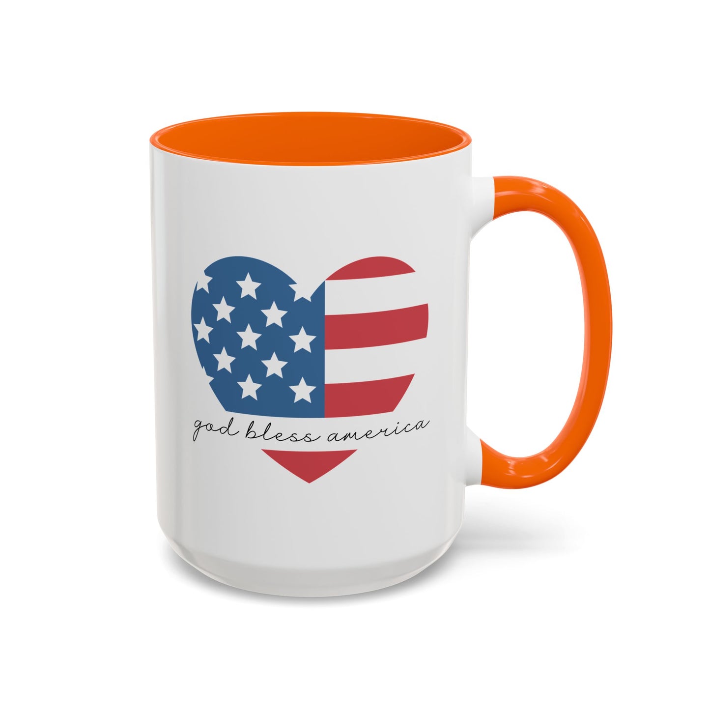 4th of July Mug - God Bless America Flag Heart