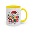 Christmas Mug - Grandma Claus Green Yellow & Red Text Hat Lights Stars