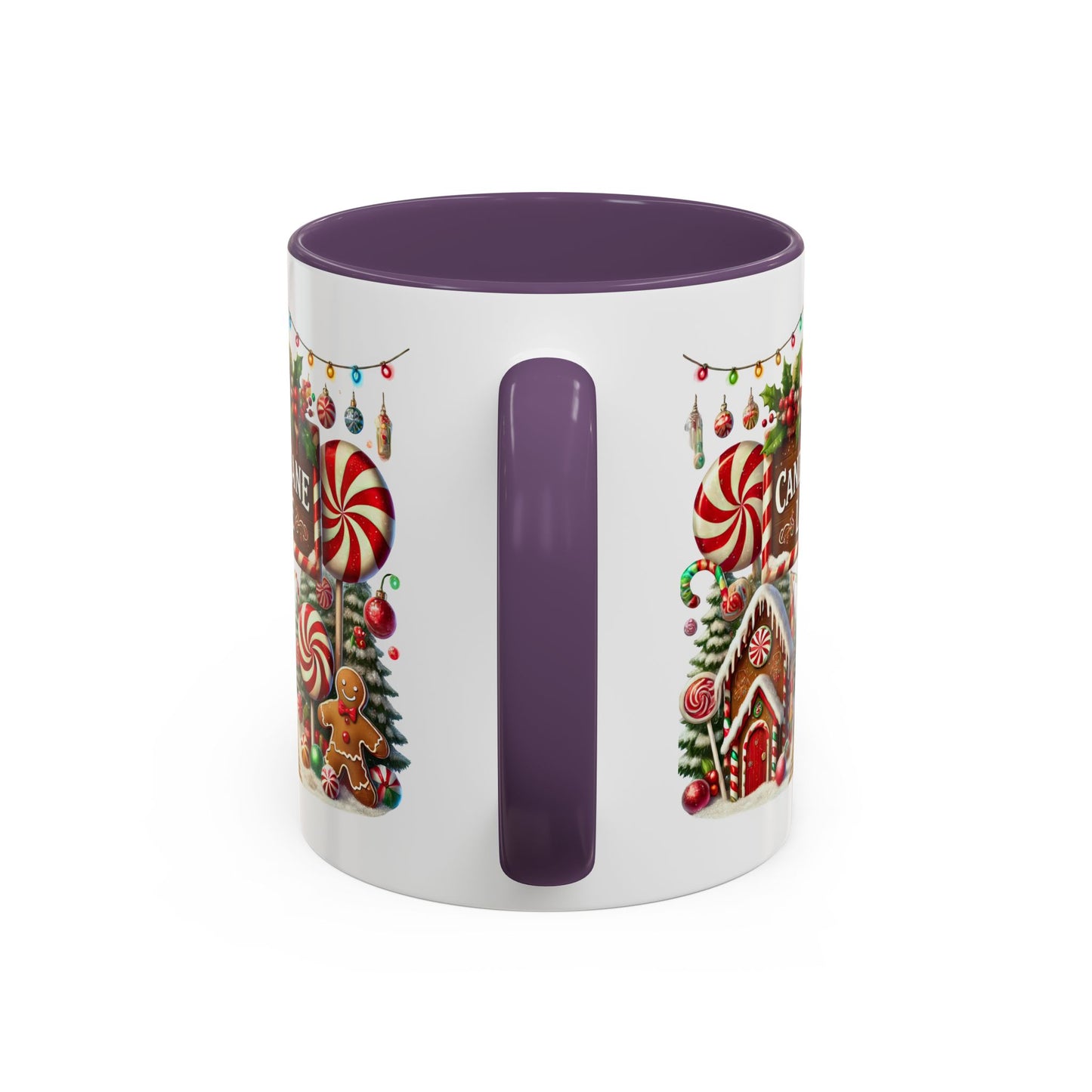 Christmas Mug - Candy Cane Lane White Text Ornaments Candy