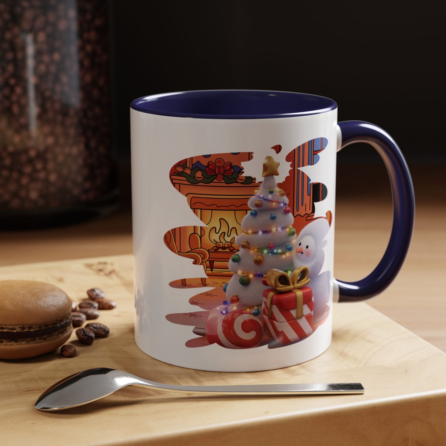 Christmas Mug - Snowman Tree Presents Fireplace