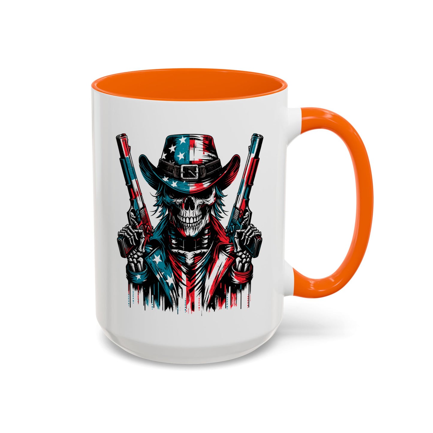 4th of July Mug - Skeleton with American Flag
