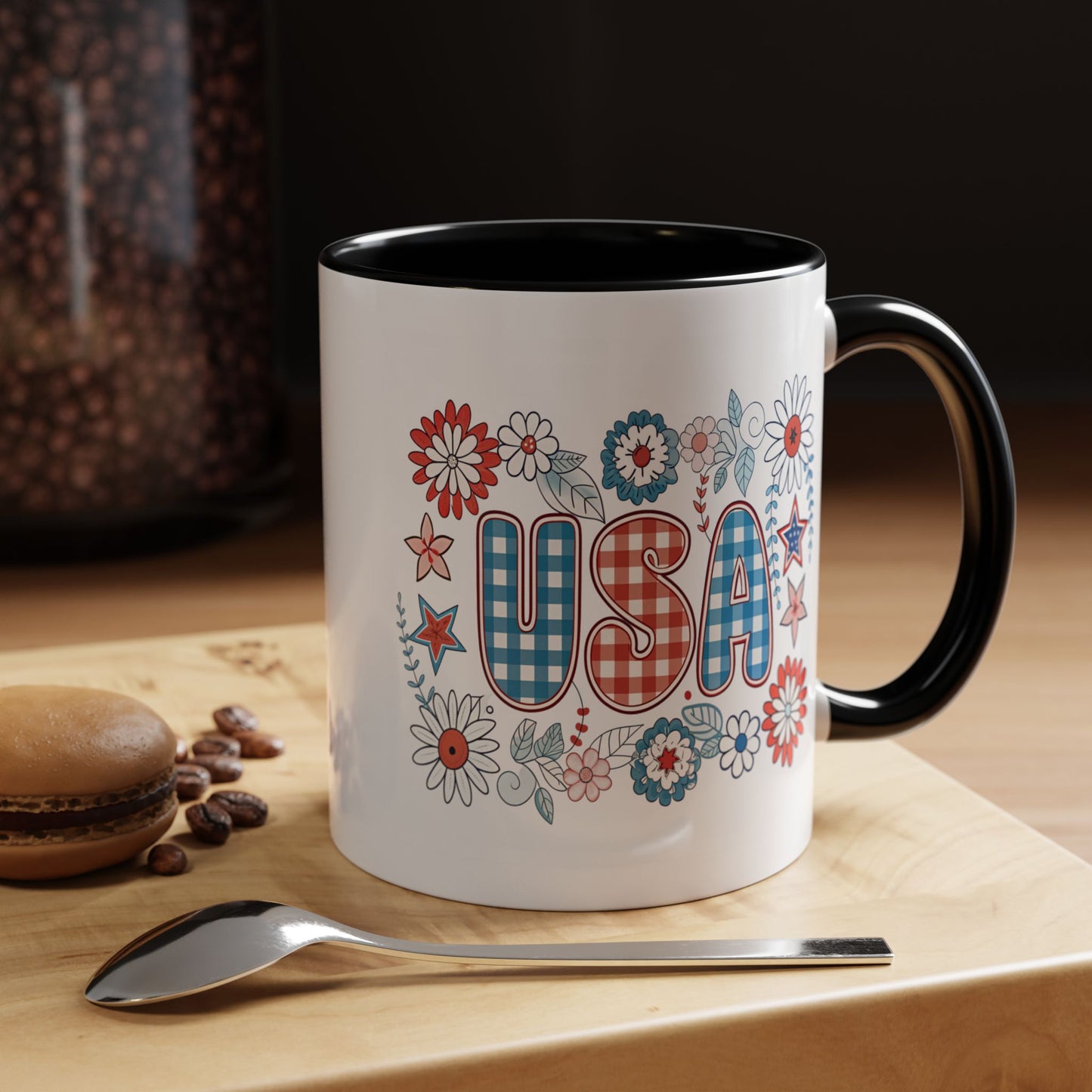 4th of July Mug - USA Preppy Floral