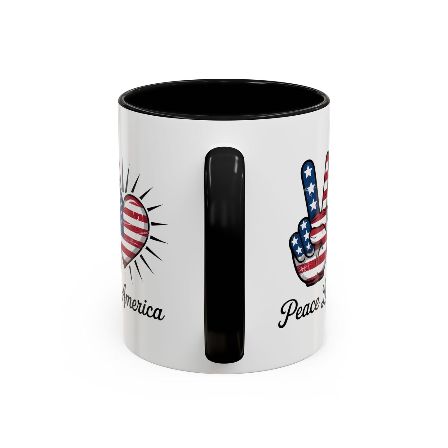 4th of July Mug - Peace Love America