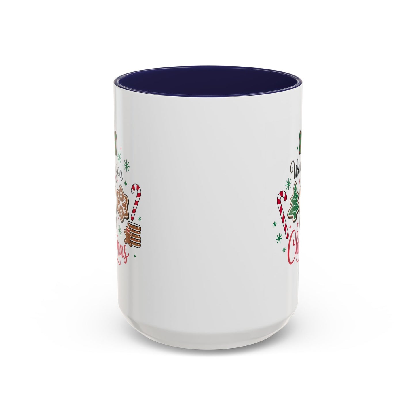 Christmas Mug - We Wish You a Merry Christmas Black & Red Text Cookies & Candy