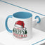 Christmas Mug - Merry Christmas Green & Red Text Red Hat