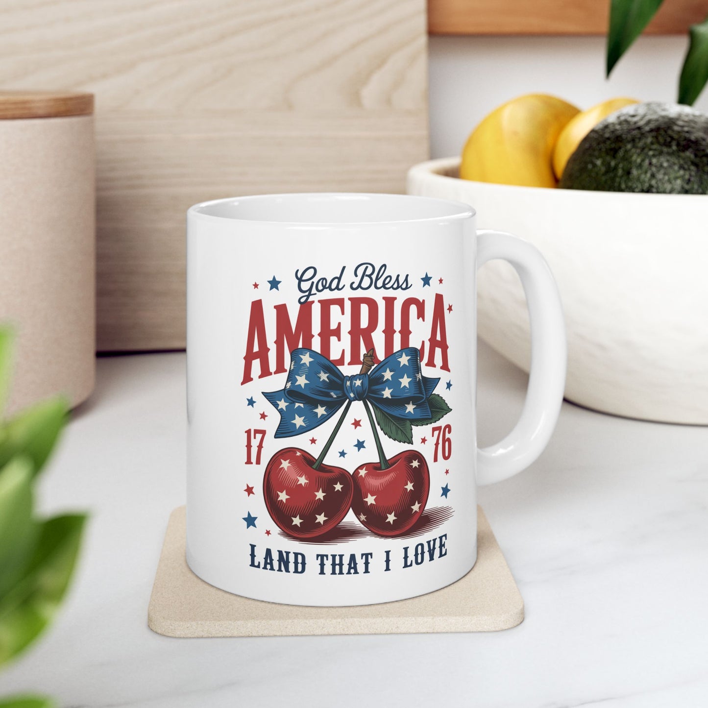 4th of July Mug - God Bless America Cherry