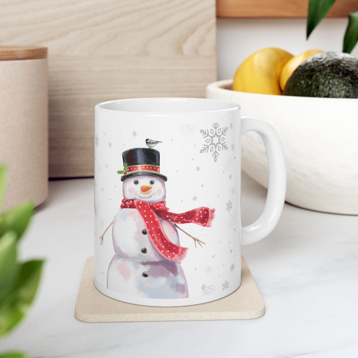Christmas Mug - Let it Snow Red Text Snowman