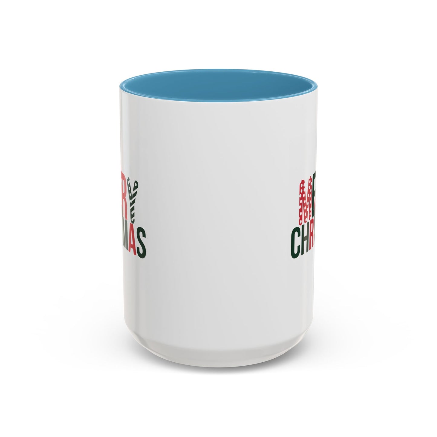 Christmas Mug - Merry Christmas Green & Red Text Santa