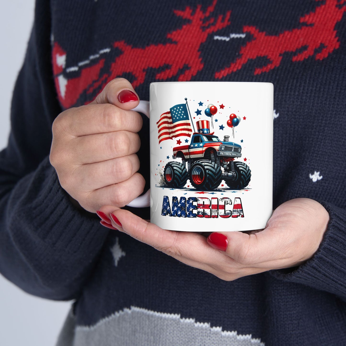 4th of July Mug - America Monster Truck