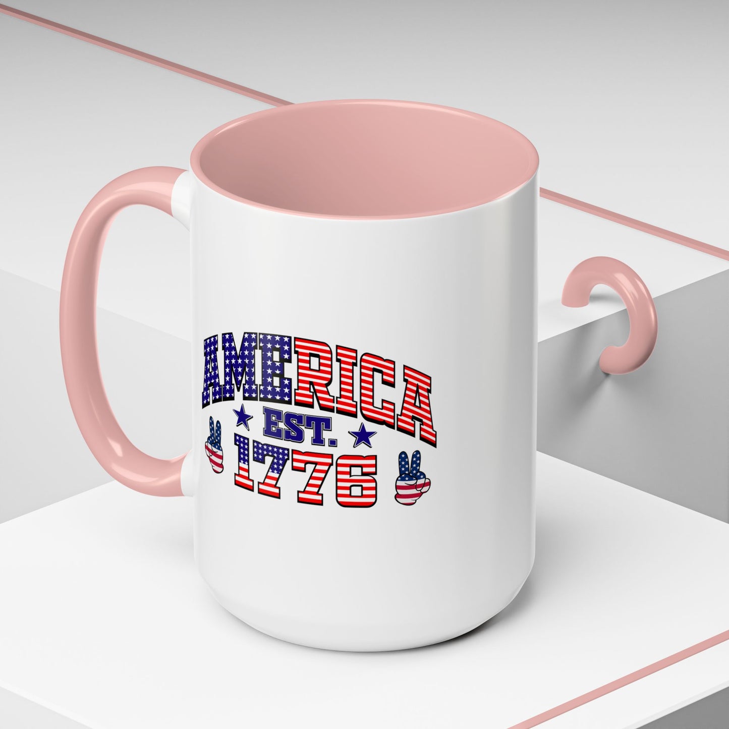 4th of July Mug - American Est 1776 Patriotic Flag