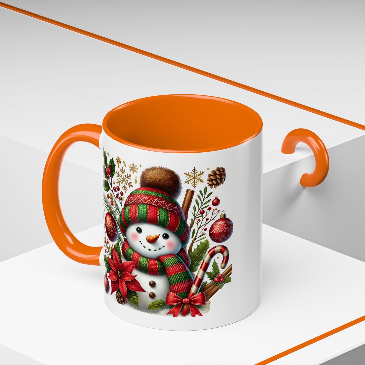 Christmas Mug - Red and Green Snowman