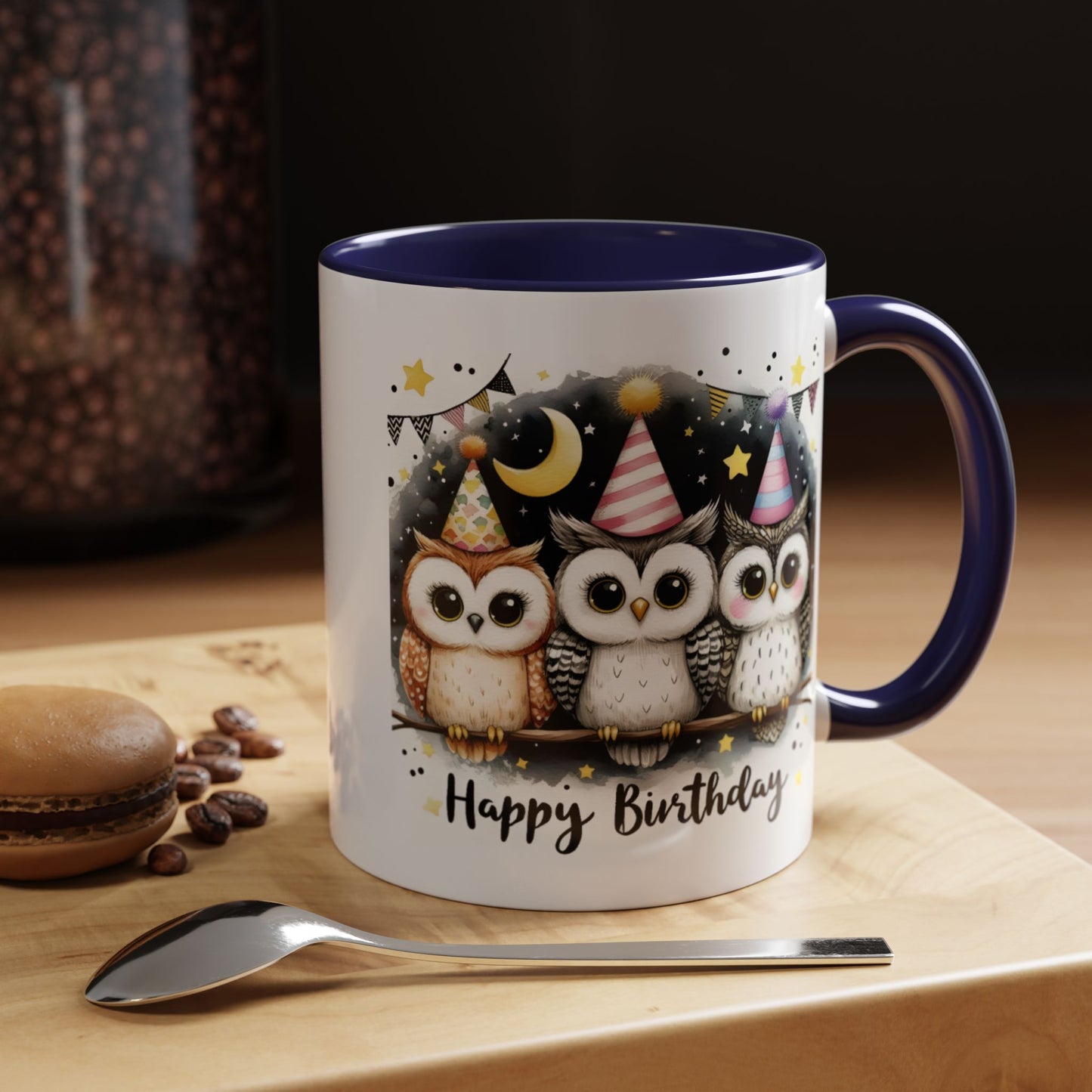 Birthday Mug - Happy Birthday Owls