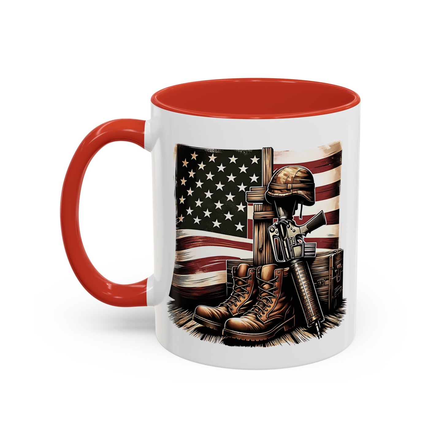 4th of July Mug - Fallen Soldier Boots Flag 3
