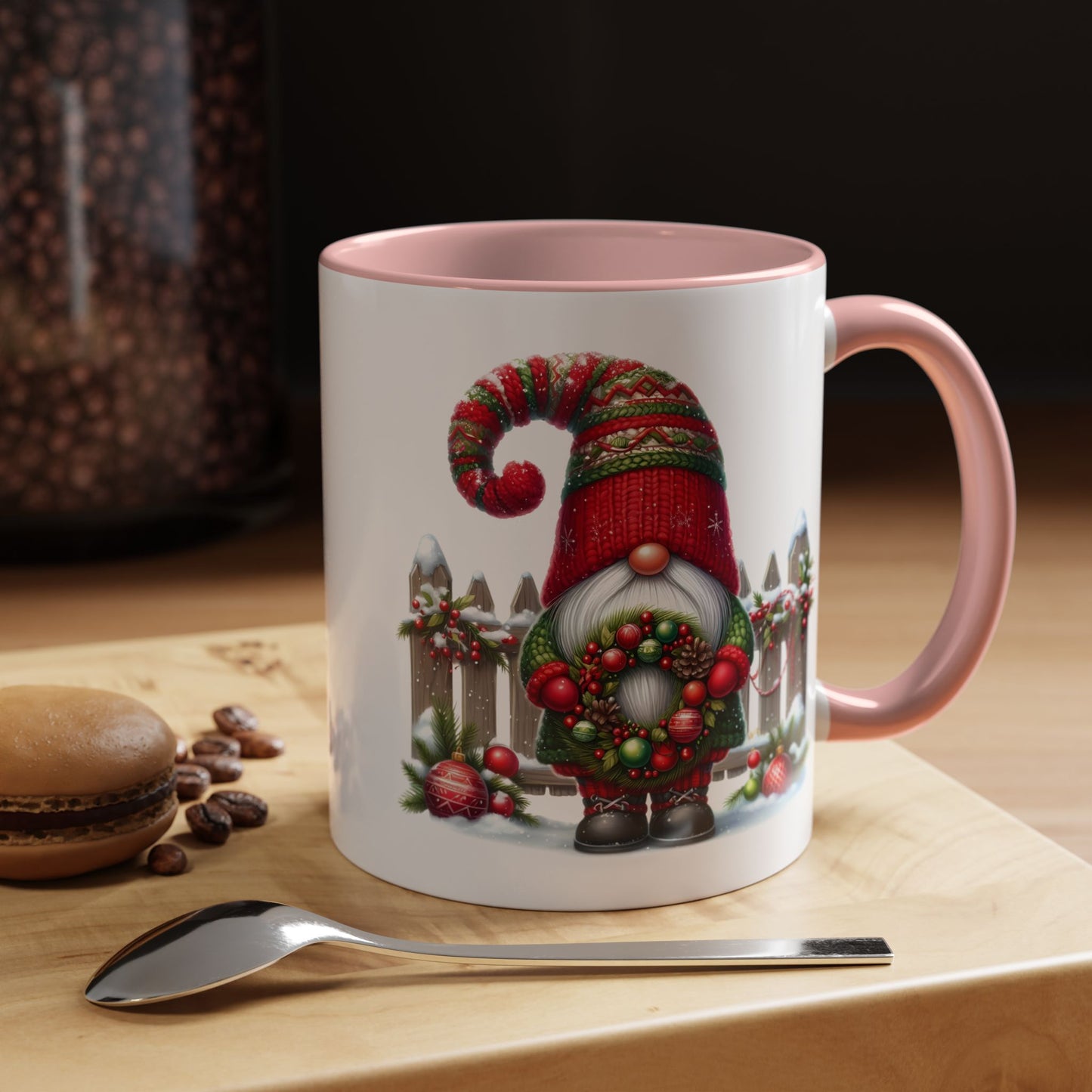 Christmas Mug - Gnome with Christmas Wreath