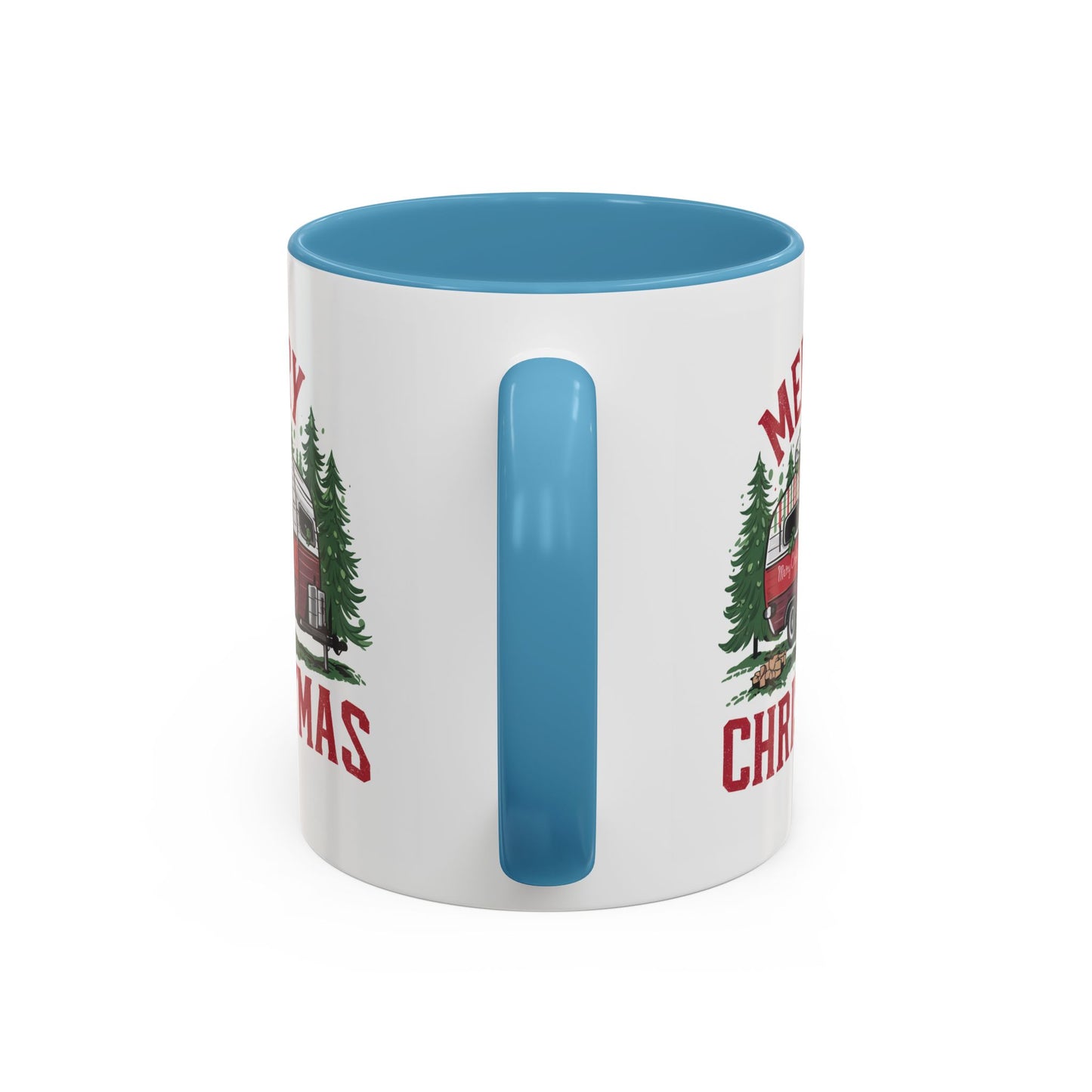 Christmas Mug - Merry Christmas Red & White Camper