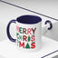 Christmas Mug - Merry Christmas Red Green & Gold Decorative Text