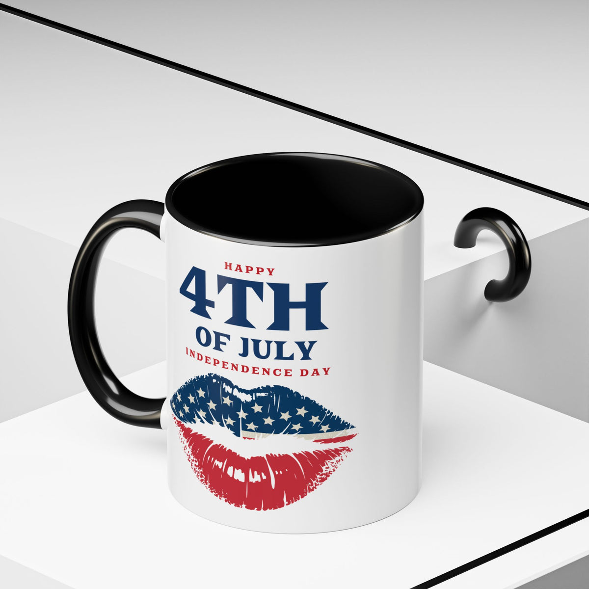 4th of July Mug - Happy 4th of July Flag Lips